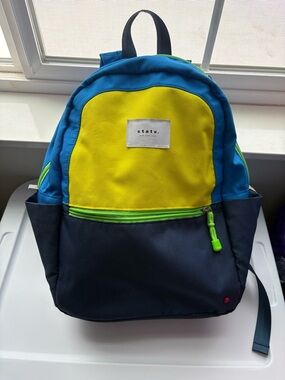 STATE Colorblock Backpack in Yellow, Blue & Navy